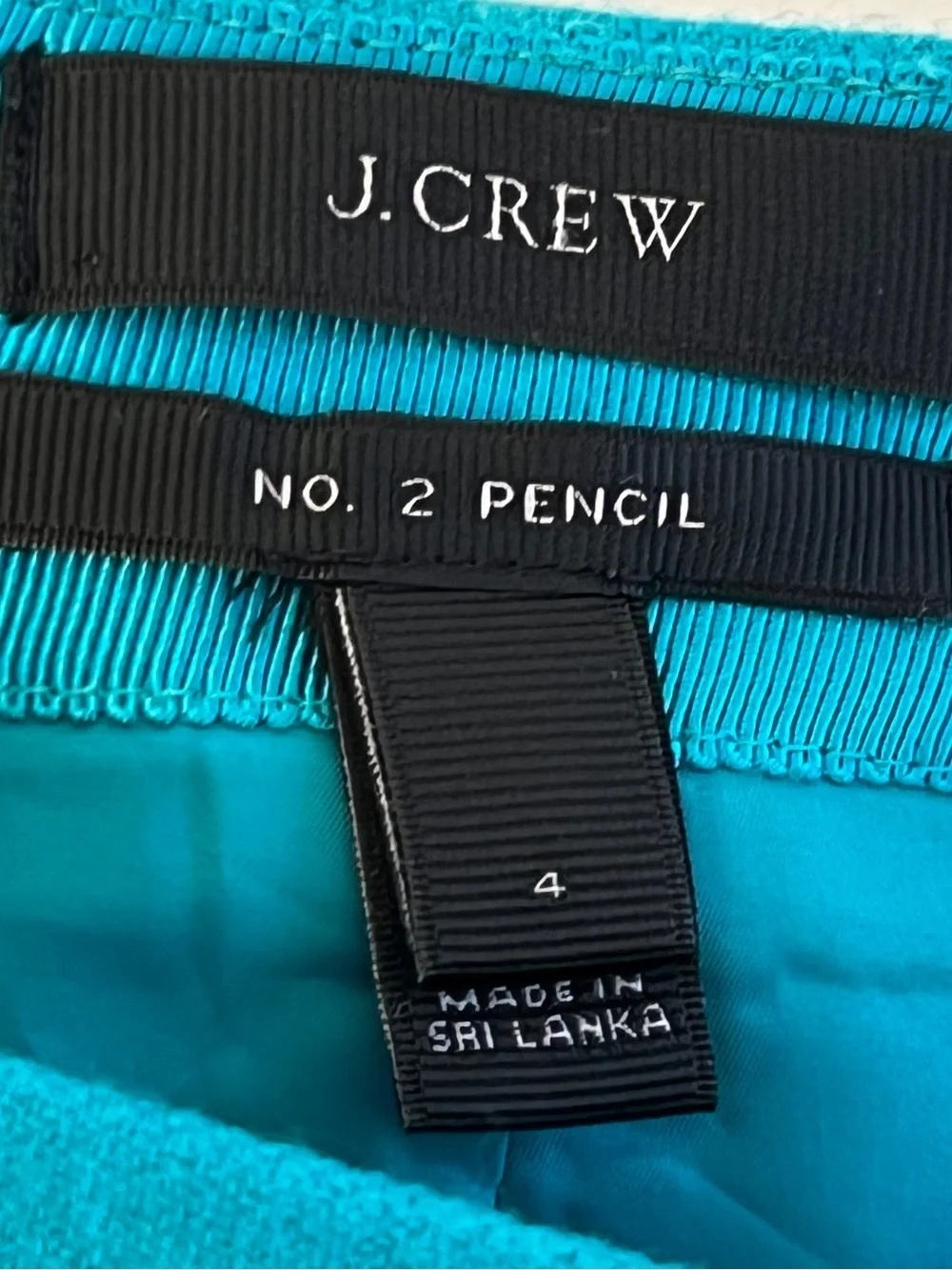 J. CREW Women's Teal Blue No. 2 Pencil Skirt Size 4
